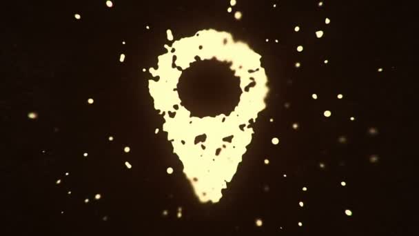 Летящая Жидкость Жидкие Частицы Образуют Символ Карты Темном Фоне Анимация — стоковое видео