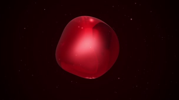 Fond Abstrait Avec Bulle Peinture Liquide Rouge Qui Coule Sur — Video