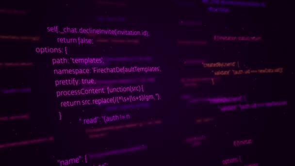 Soyut Dijital Ekranda Programlamanın Canlandırması Kusursuz Döngü — Stok video