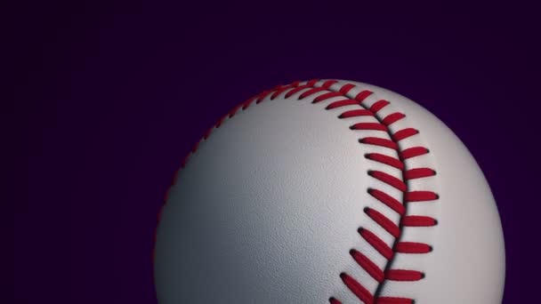 Animation Balle Rotation Lente Pour Jeu Baseball Boucle Transparente — Video