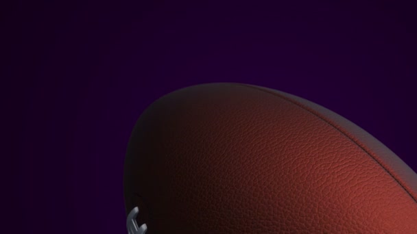 Animation Des Langsam Rotierenden Balls Für Den American Football Nahtlose — Stockvideo