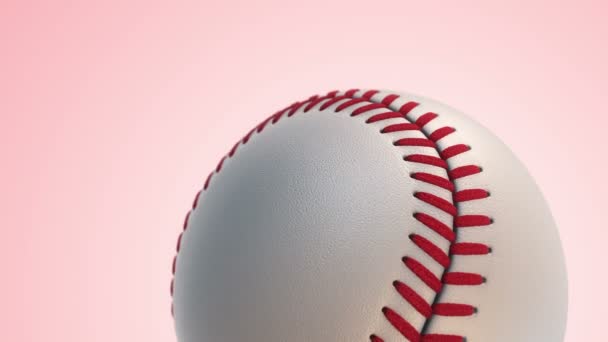Beyzbol Maçı Için Yavaş Dönen Topun Animasyonu Pürüzsüz Döngü — Stok video