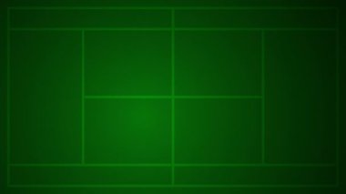 Tenis kortunun arka planında tenis için yavaş dönen raketin animasyonu, kusursuz döngü