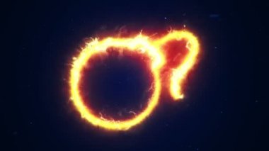 Bomba sembolünden ateş animasyonu. Kusursuz döngünün animasyonu