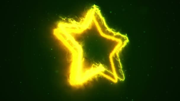 Animace ohnivé energie vycházející ze symbolu hvězdy. Animace bezešvé smyčky
