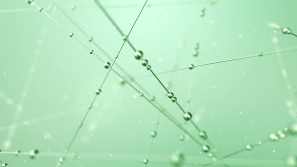 Abstract Animatie Van Waterdruppels Glijden Langs Lijnen Groene Achtergrond Animatie — Stockvideo