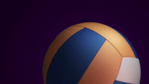 Animatie Van Langzaam Draaiende Volleybal Naadloze Lus — Stockvideo