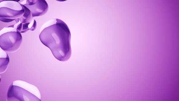Abstrakter Hintergrund Mit Flüssigen Farbblasen Auf Violettem Hintergrund Animation Einer — Stockvideo
