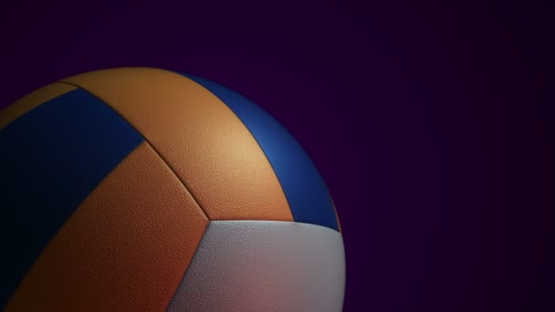 Animatie Van Langzaam Draaiende Volleybal Naadloze Lus — Stockvideo
