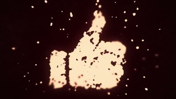 Летающая Жидкость Жидкие Частицы Образуют Символ Темном Фоне Анимация Бесшовного — стоковое видео