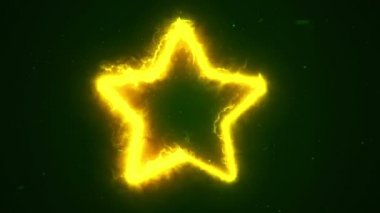 Yıldız sembolünden akan ateş enerjisinin animasyonu. Kusursuz döngünün animasyonu