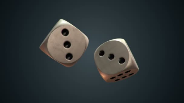 Animation Slow Rotation Two Dice Casino Seamless Loop — Stock Video