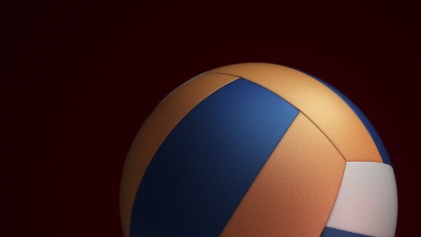 Анимация Медленного Вращения Волейбольного Мяча Бесшовный Цикл — стоковое видео