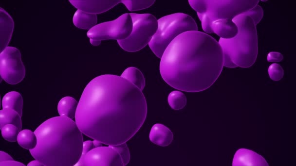 Abstract Background Purple Liquid Bubbles Paint Flowing Black Background Animation — Stock Video