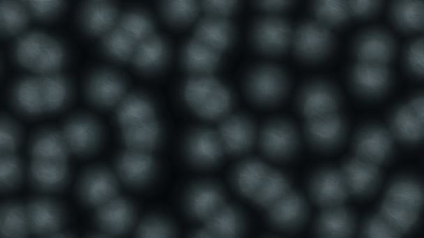 Siyah Zemin Üzerinde Moleküllerin Parlak Beyaz Titreşimli Mozaik Hücrelerine Sahip — Stok video