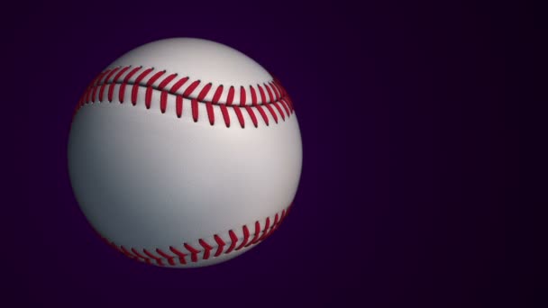 Animação Bola Rotação Lenta Para Jogo Beisebol Loop Sem Costura — Vídeo de Stock