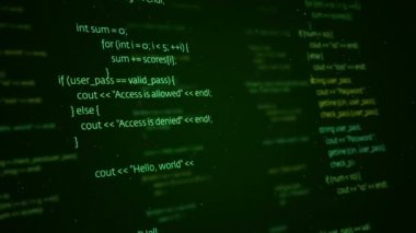 Soyut dijital ekranda programlamanın canlandırması, kusursuz döngü