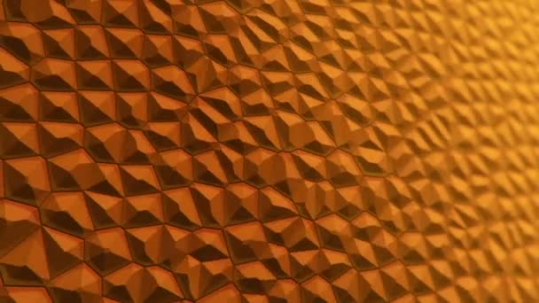 带有分子马赛克细胞的抽象橙色振动表面 生物学和微生物学的背景 无缝回路的动画 — 图库视频影像