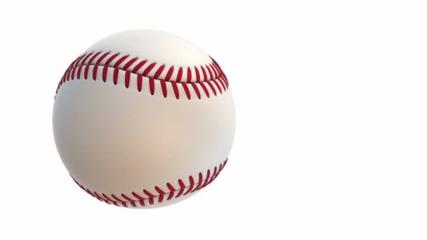 Animation Der Langsamen Rotation Ball Für Baseball Spiel Nahtlose Schleife — Stockvideo