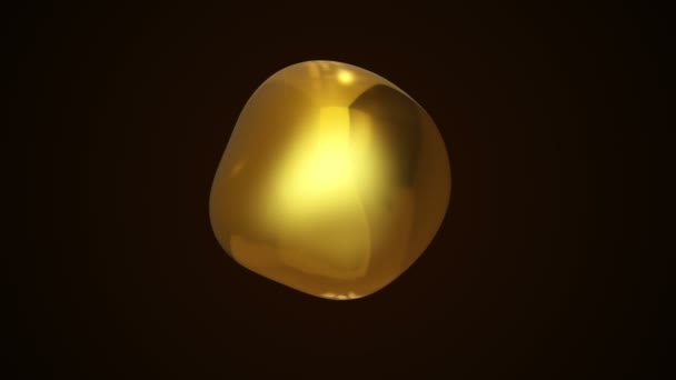 Abstraktní Pozadí Zlatou Tekutou Bublinou Barvy Tekoucí Černém Pozadí Animace — Stock video