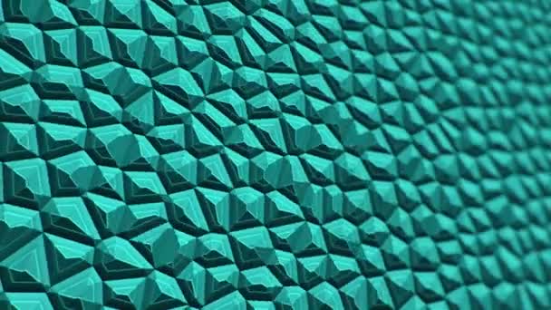 Surface Vibrante Turquoise Abstraite Avec Des Cellules Mosaïques Molécules Fond — Video