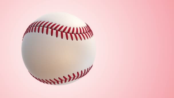 Анимация Медленного Вращения Мяча Игры Бейсбол Бесшовный Цикл — стоковое видео