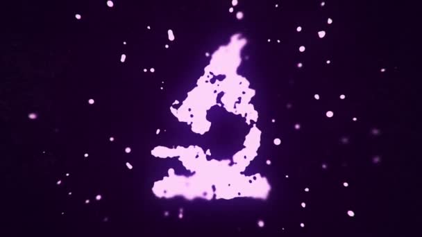 Létající Tekutina Tekuté Částice Tvoří Symbol Mikroskopu Tmavém Pozadí Animace — Stock video