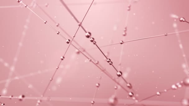 Abstract Animatie Van Waterdruppels Glijden Langs Lijnen Roze Achtergrond Animatie — Stockvideo
