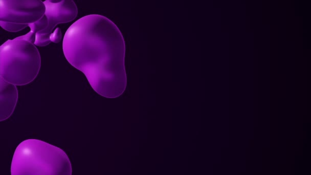 Abstract Background Purple Liquid Bubbles Paint Flowing Black Background Animation — Stock Video