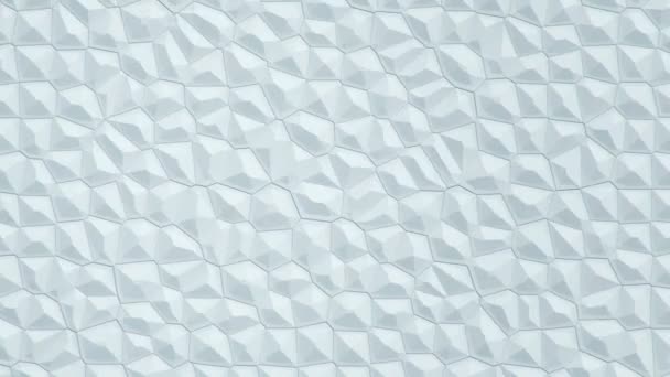 Abstrakte Weiße Vibrierende Oberfläche Mit Mosaikzellen Aus Molekülen Hintergrund Der — Stockvideo