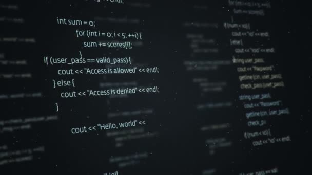 Animation Der Programmierung Auf Abstraktem Digitalen Bildschirm Nahtlose Schleife — Stockvideo