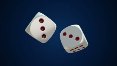 Yavaş dönüşün animasyonu. Kumarhane için iki zar, kusursuz döngü.