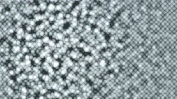 Abstract Oppervlak Met Glanzend Wit Vibrerende Mozaïekcellen Van Moleculen Zwarte — Stockvideo