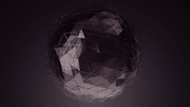 Fond Abstrait Avec Animation Rose Foncé Sphère Verre Rotatif Avec — Video