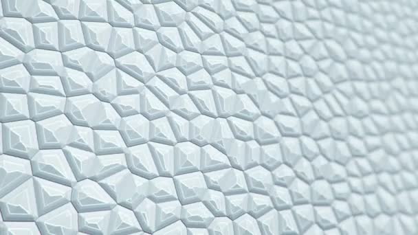 Abstracto Blanco Superficie Vibrante Con Células Mosaico Moléculas Telón Fondo — Vídeos de Stock