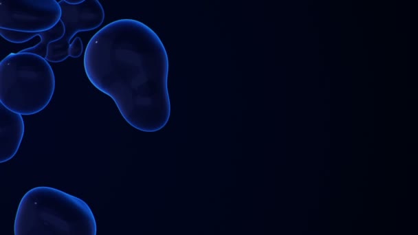 Fondo Abstracto Con Burbujas Líquidas Azules Pintura Que Fluyen Sobre — Vídeo de stock
