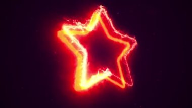 Yıldız sembolünden akan ateş enerjisinin animasyonu. Kusursuz döngünün animasyonu