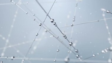 Gri zemin üzerinde süzülen su damlalarının soyut animasyonu pürüzsüz döngü animasyonu