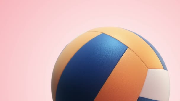 Animatie Van Langzaam Draaiende Volleybal Naadloze Lus — Stockvideo