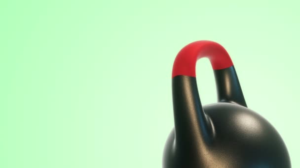 Animacja Obrotowego Kettlebella Zielonym Tle Koncepcja Fitness Lekkoatletyki Animacja Pętli — Wideo stockowe
