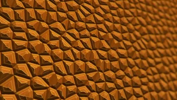 Абстрактная Оранжевая Вибрирующая Поверхность Мозаичными Клетками Молекул Фон Биологии Микробиологии — стоковое видео