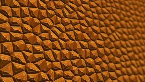 surface vibrante orange abstraite avec des cellules mosaïques de molécules, toile de fond de la biologie et de la microbiologie, animation de boucle transparente  