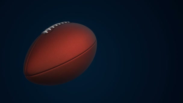 Animation Slow Rotation Ball American Football Seamless Loop — ストック動画