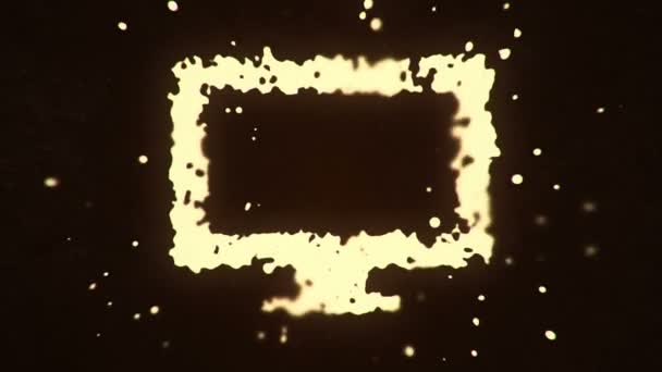 Fliegende Flüssigkeiten Und Flüssige Partikel Bilden Computersymbol Auf Dunklem Hintergrund — Stockvideo