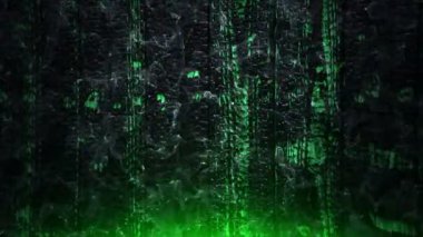 Yanan ateşin parlayan kıvılcımlarının canlandırılması yanan tahta tahtaların üzerinde uçması arka plan, kusursuz döngünün animasyonu  