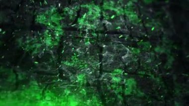 Yanan ateşin parlayan kıvılcımlarının canlandırılması yanan tahta tahtaların üzerinde uçması arka plan, kusursuz döngünün animasyonu  