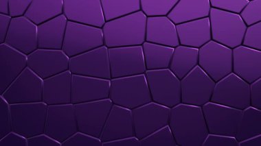 Soyut mor titreşimli yüzey moleküllerin mozaik hücreleri, biyoloji ve mikrobiyolojinin arkaplanı, kusursuz döngünün animasyonu 