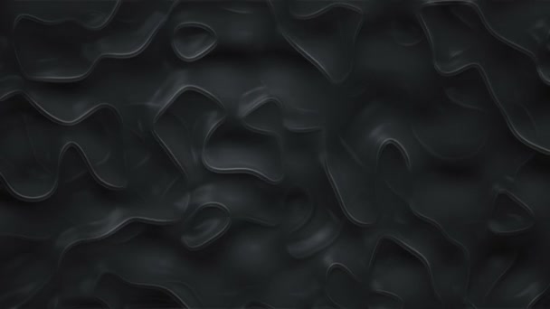Fond Abstrait Avec Animation Des Ondulations Noires Surface Organique Animation — Video