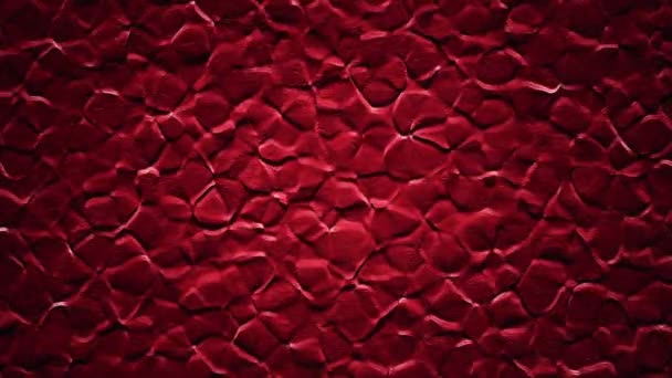 Αφηρημένο Φόντο Κινούμενα Σχέδια Των Κόκκινων Κυματισμών Στην Οργανική Επιφάνεια — Αρχείο Βίντεο