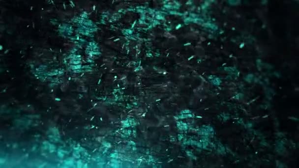 Animation Étincelles Turquoise Incandescentes Feu Brûlant Volant Sur Fond Planches — Video
